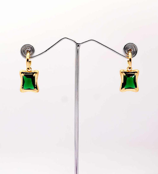 Gold-plated dangle earrings for women